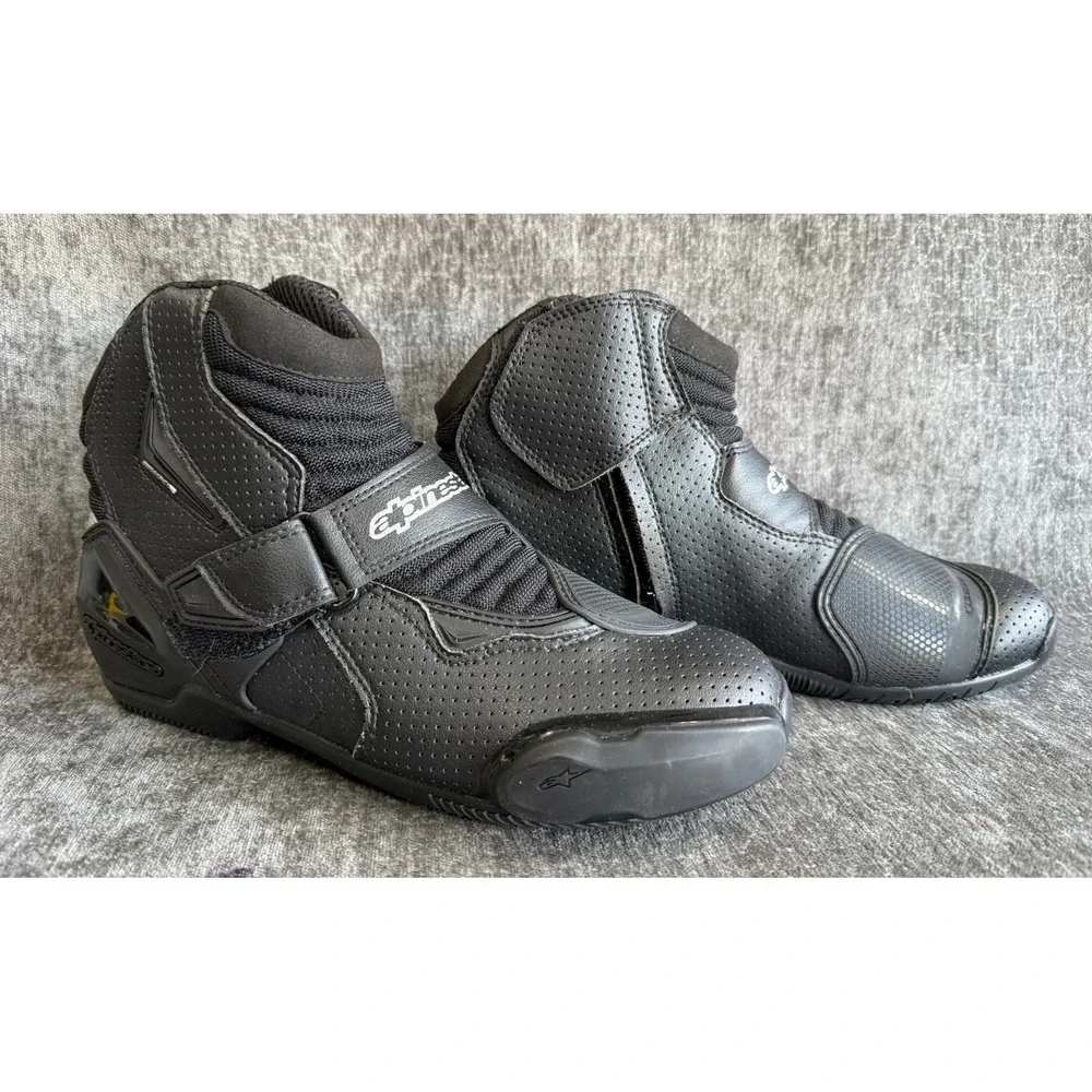 Alpinestars SMX-1 R Vented Motorcycle Boots Black Mens Size US 9 EUR 43